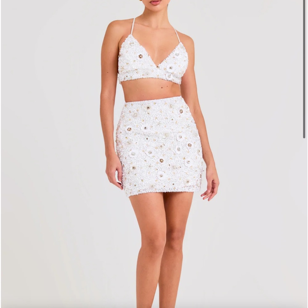 NADINE MERABI White Mini Skirt